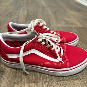 Vans Red and White Sneakers